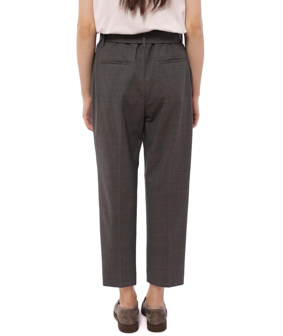 BRUNELLO CUCINELLI Серые шерстяные прямые брюки, фото 5