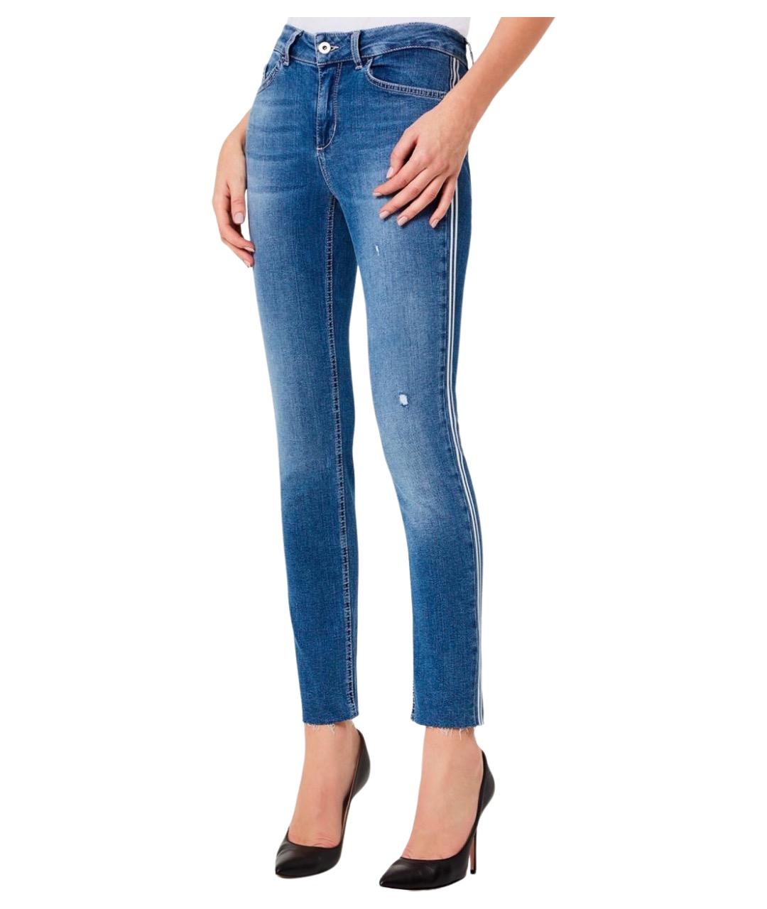 LIU JO Синие хлопковые джинсы слим, фото 1