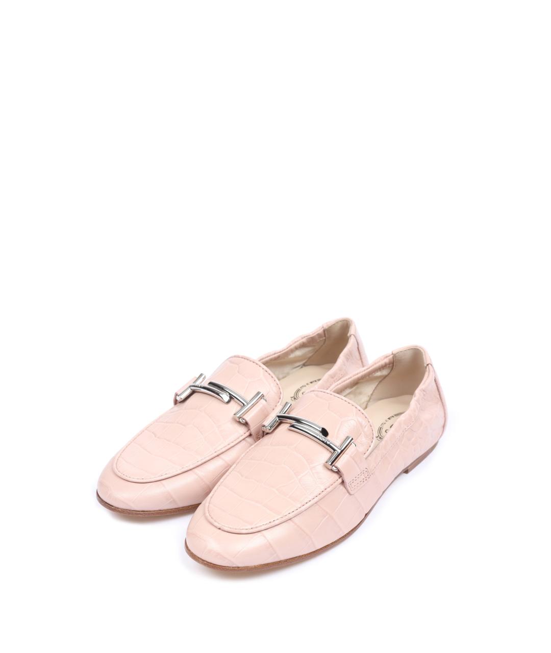 TOD'S Розовые кожаные лоферы, фото 2