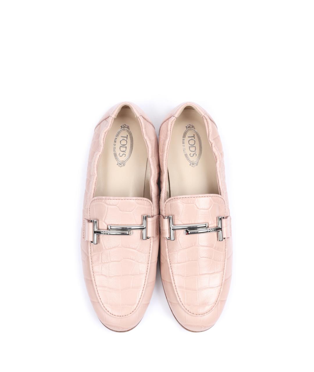 TOD'S Розовые кожаные лоферы, фото 4