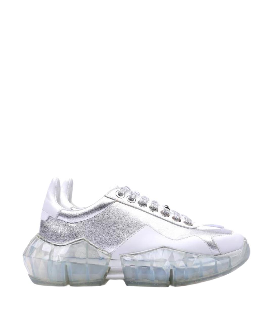 JIMMY CHOO Белые кожаные кроссовки, фото 1