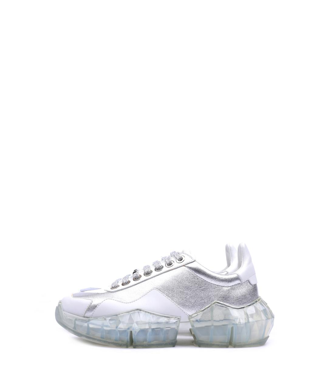 JIMMY CHOO Белые кожаные кроссовки, фото 5