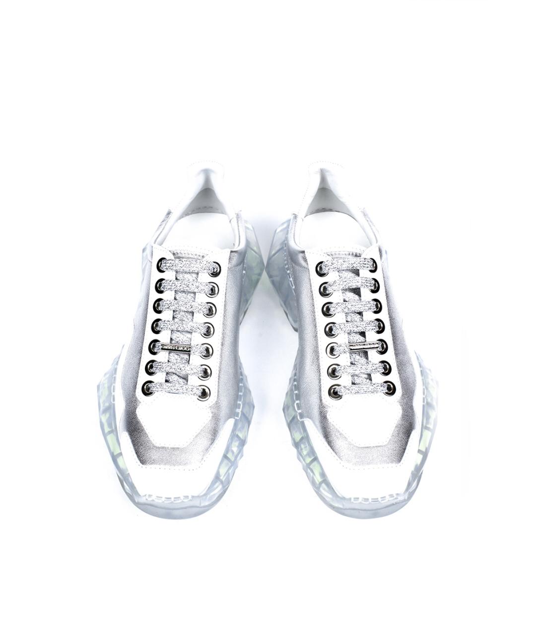 JIMMY CHOO Белые кожаные кроссовки, фото 4