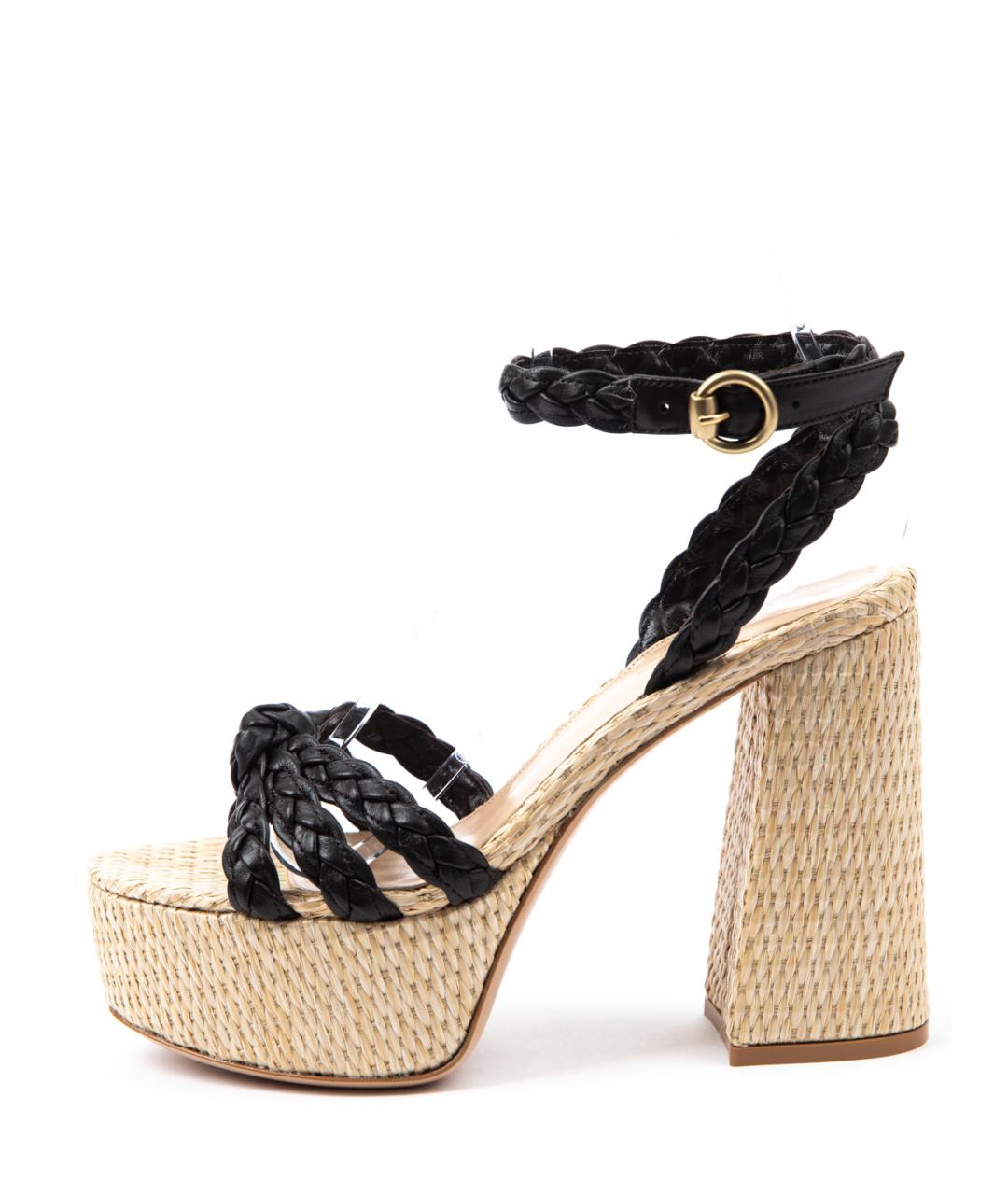 GIANVITO ROSSI Черные кожаные босоножки, фото 4