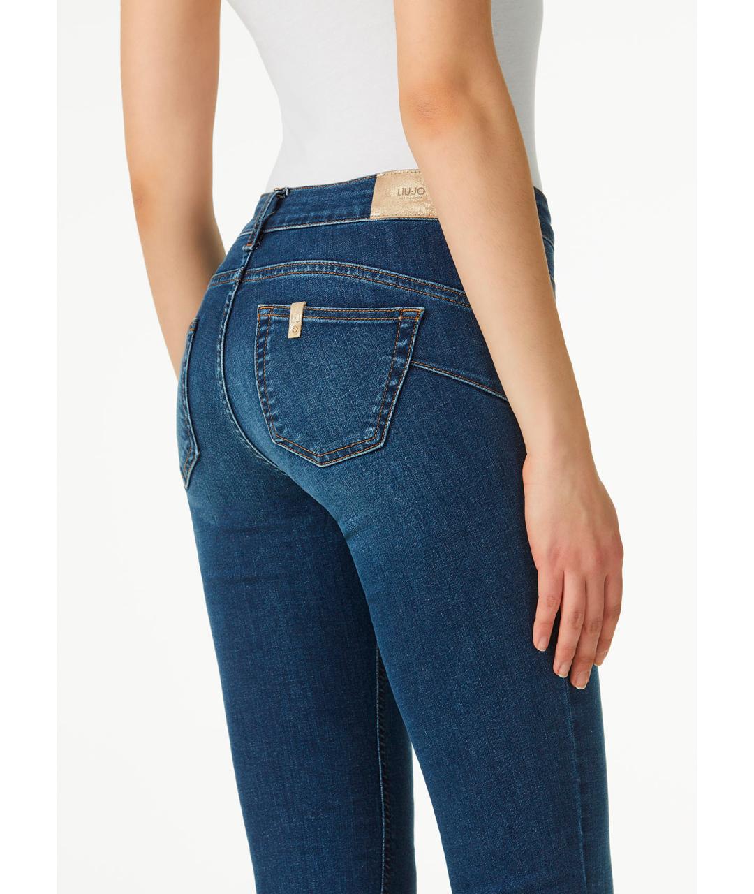 LIU JO Синие хлопковые джинсы слим, фото 5