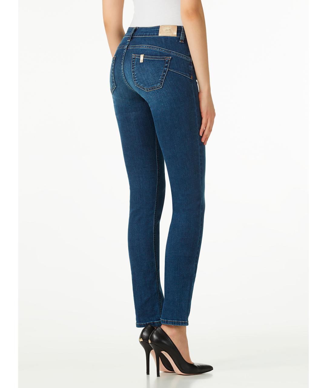 LIU JO Синие хлопковые джинсы слим, фото 4