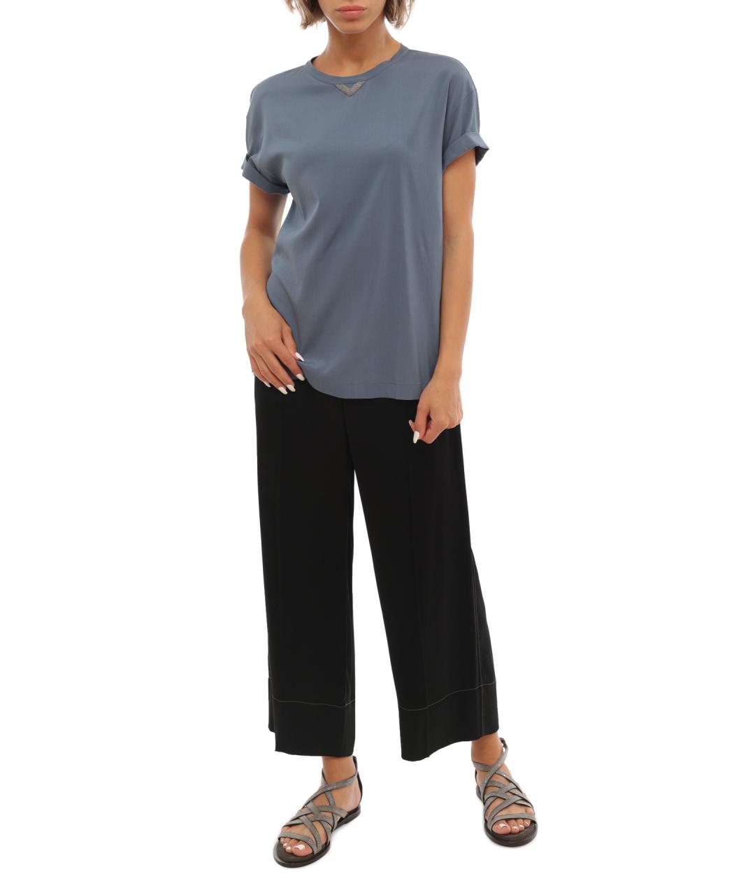 BRUNELLO CUCINELLI Голубая майка, фото 6