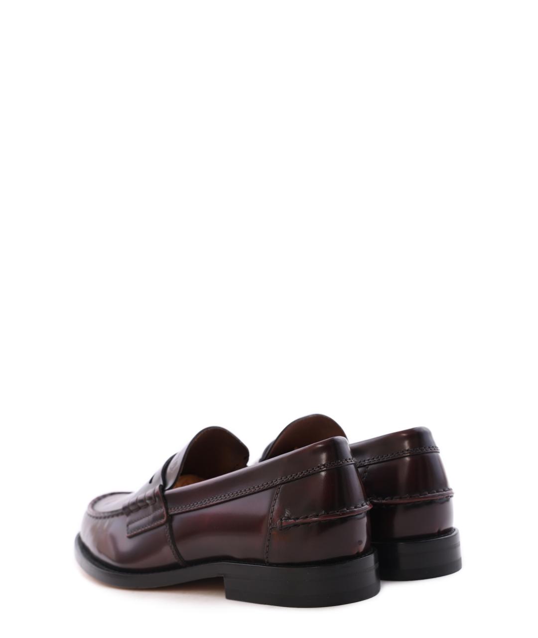 TOD'S Бордовые кожаные лоферы, фото 3