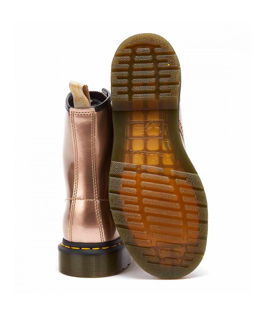 DR. MARTENS Золотые ботинки из искусственной кожи, фото 3