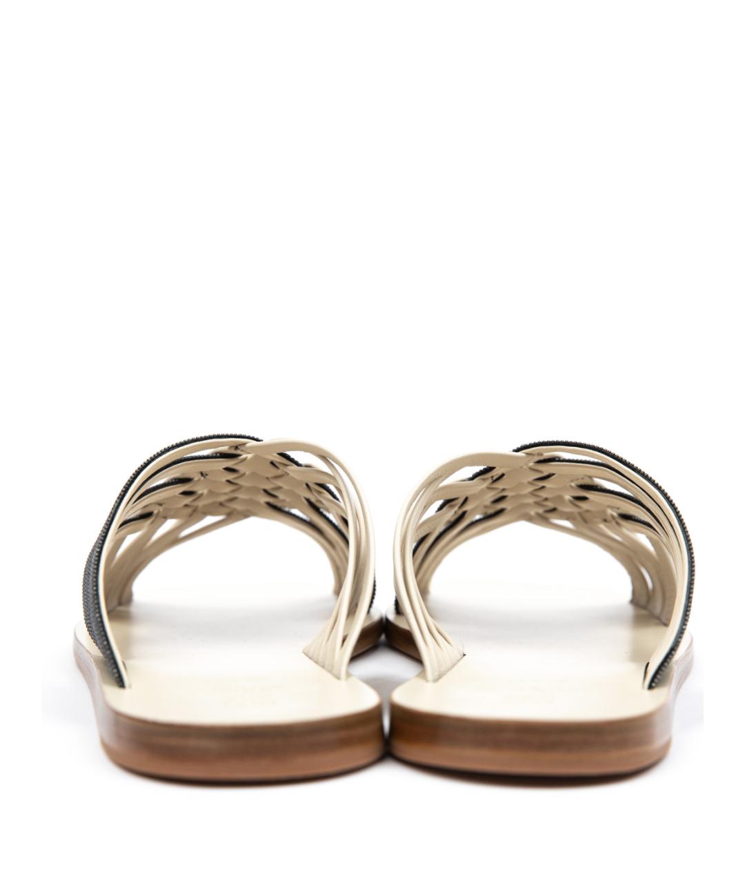 BRUNELLO CUCINELLI Мульти кожаные шлепанцы, фото 2