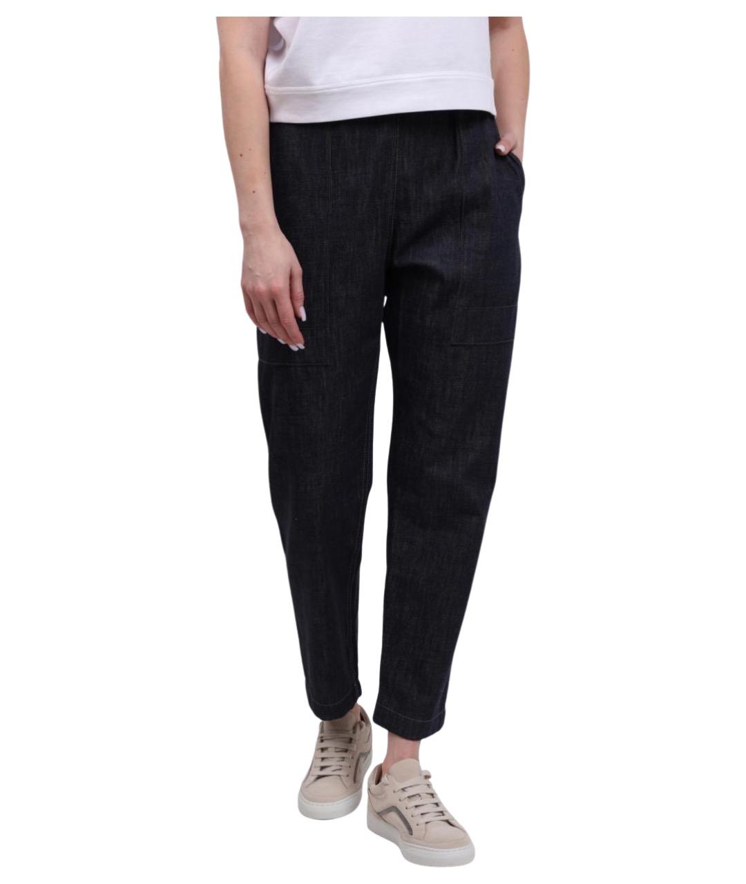 BRUNELLO CUCINELLI Синие хлопковые прямые джинсы, фото 1