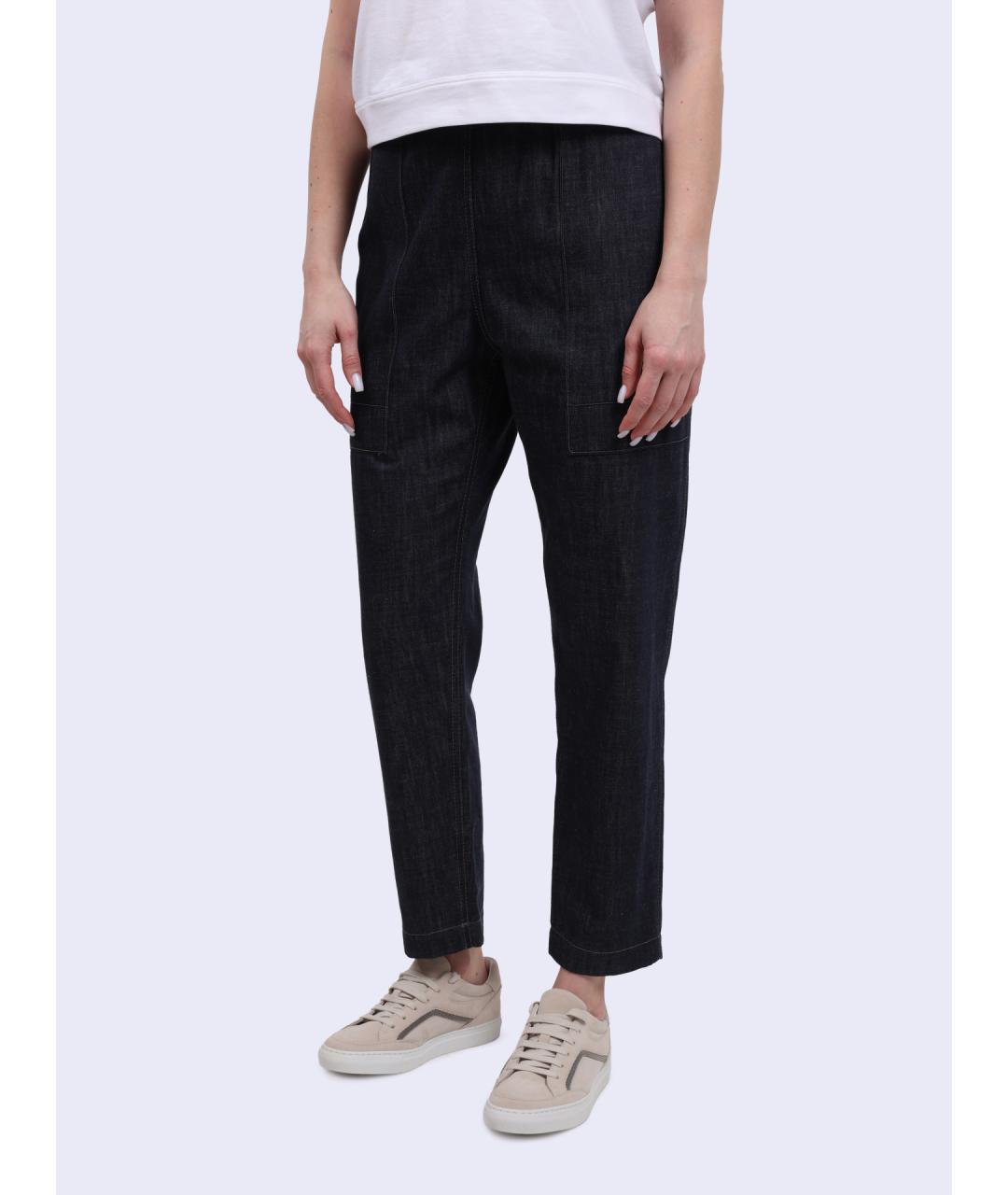 BRUNELLO CUCINELLI Синие хлопковые прямые джинсы, фото 3