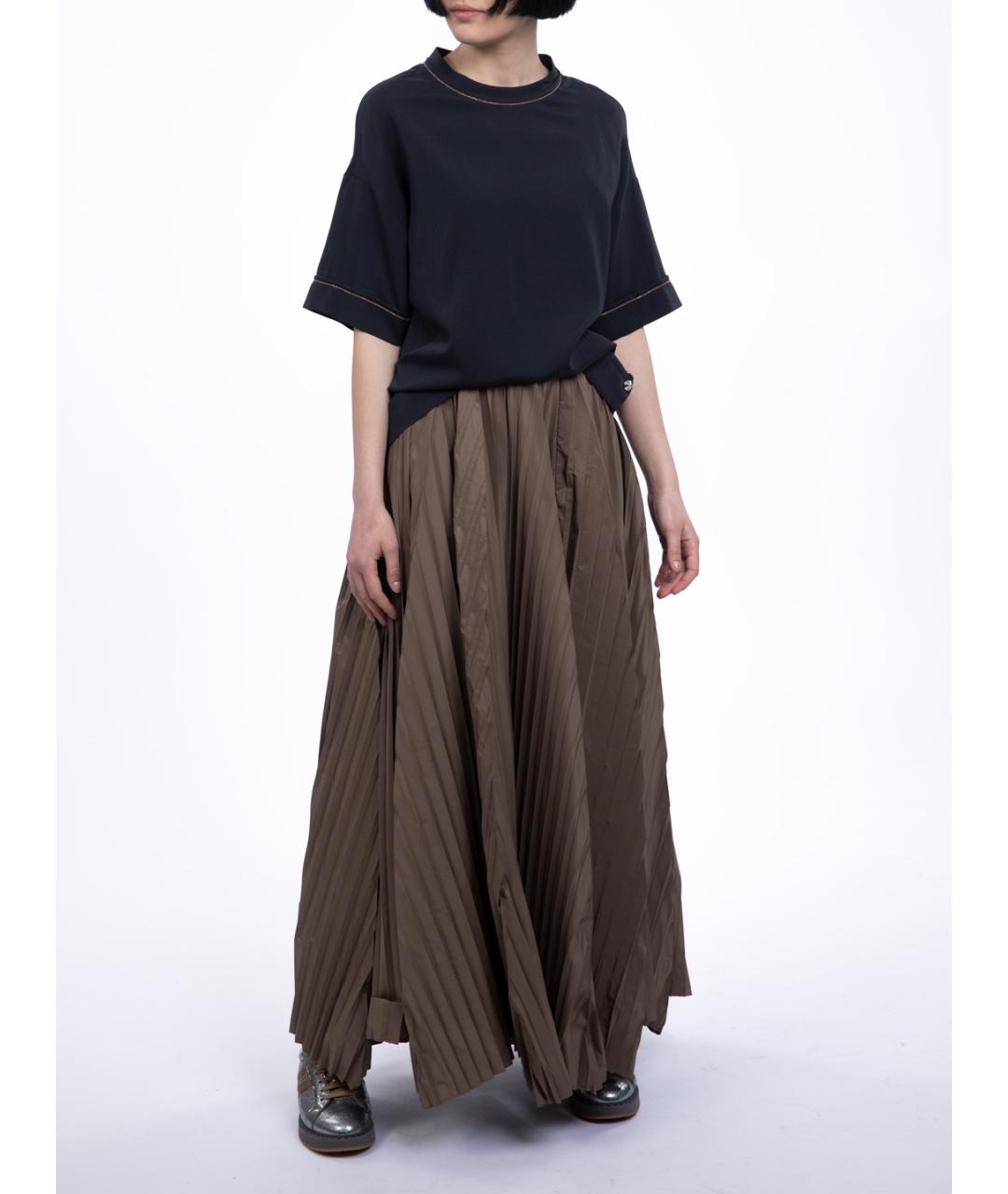 BRUNELLO CUCINELLI Темно-синяя шелковая блузы, фото 2