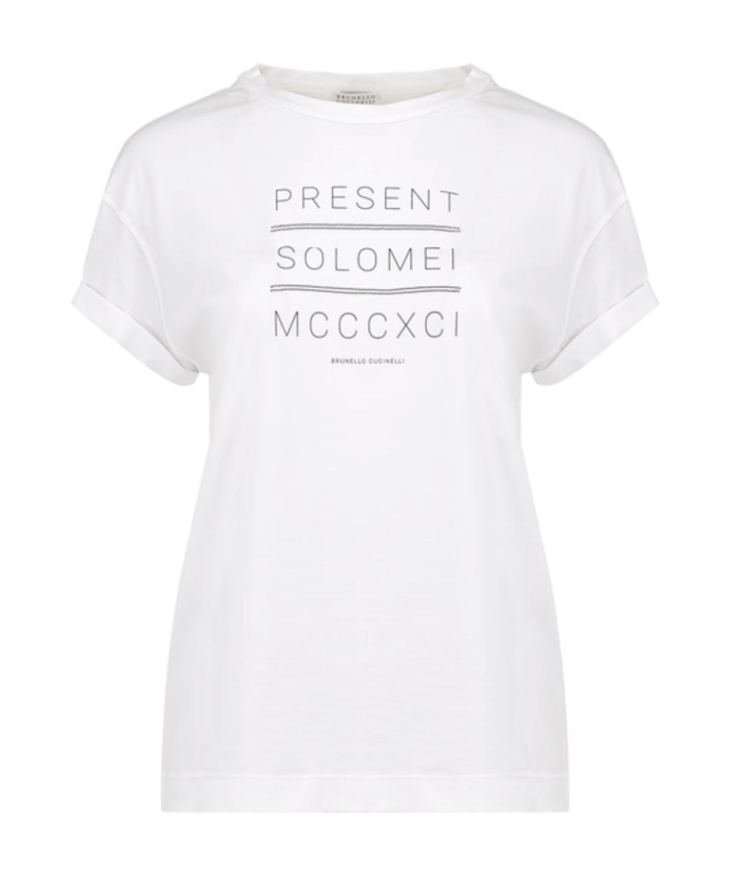 BRUNELLO CUCINELLI Белая хлопковая футболка, фото 1