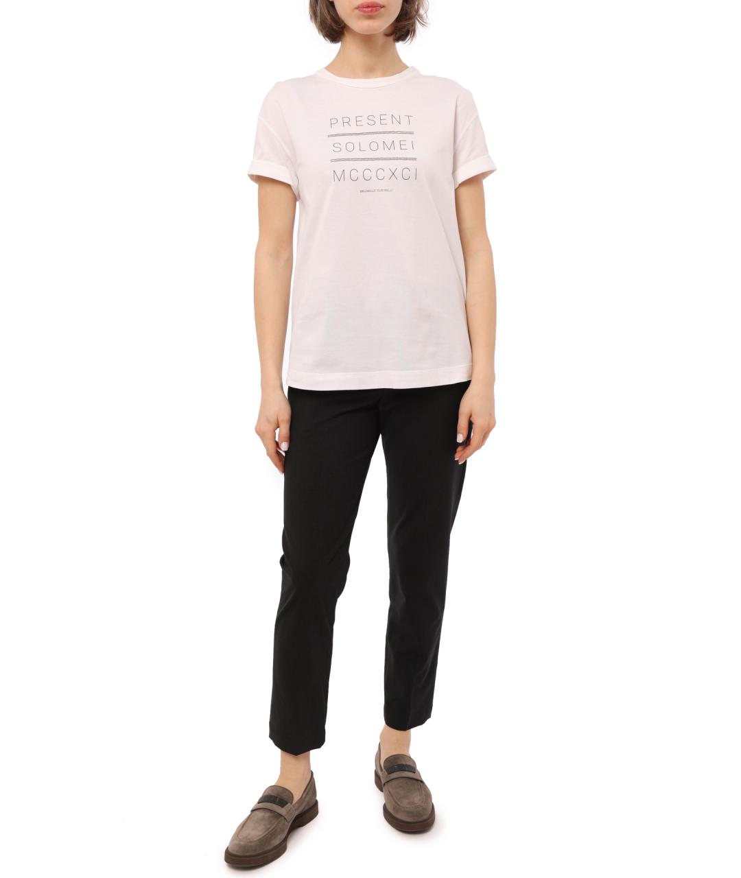 BRUNELLO CUCINELLI Белая хлопковая футболка, фото 2