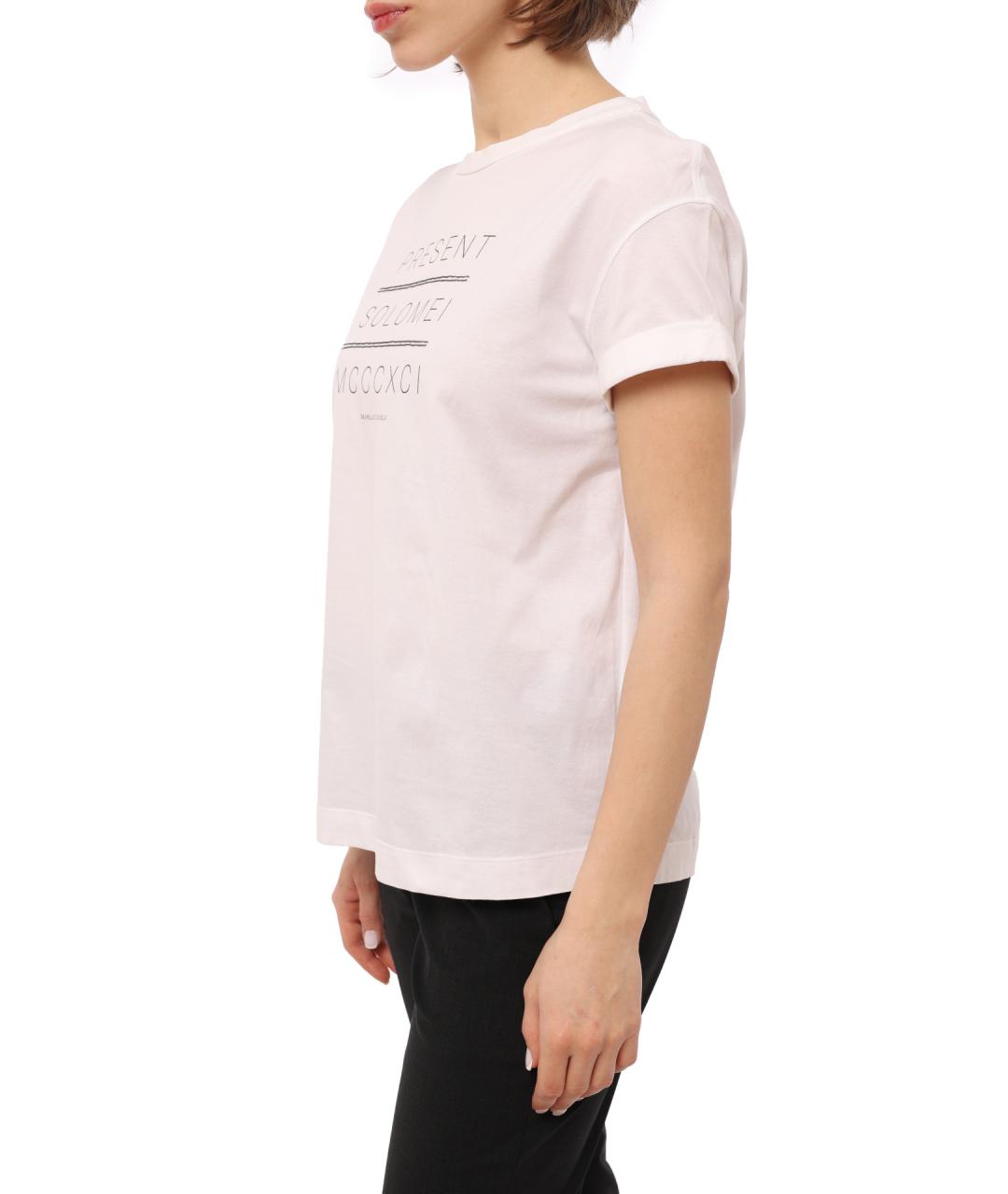 BRUNELLO CUCINELLI Белая хлопковая футболка, фото 4