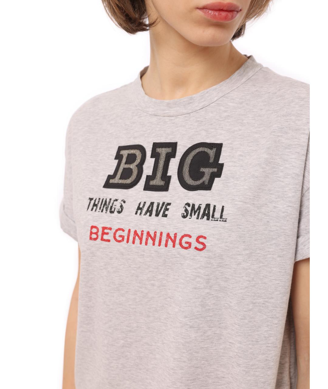 BRUNELLO CUCINELLI Бежевая хлопковая футболка, фото 6