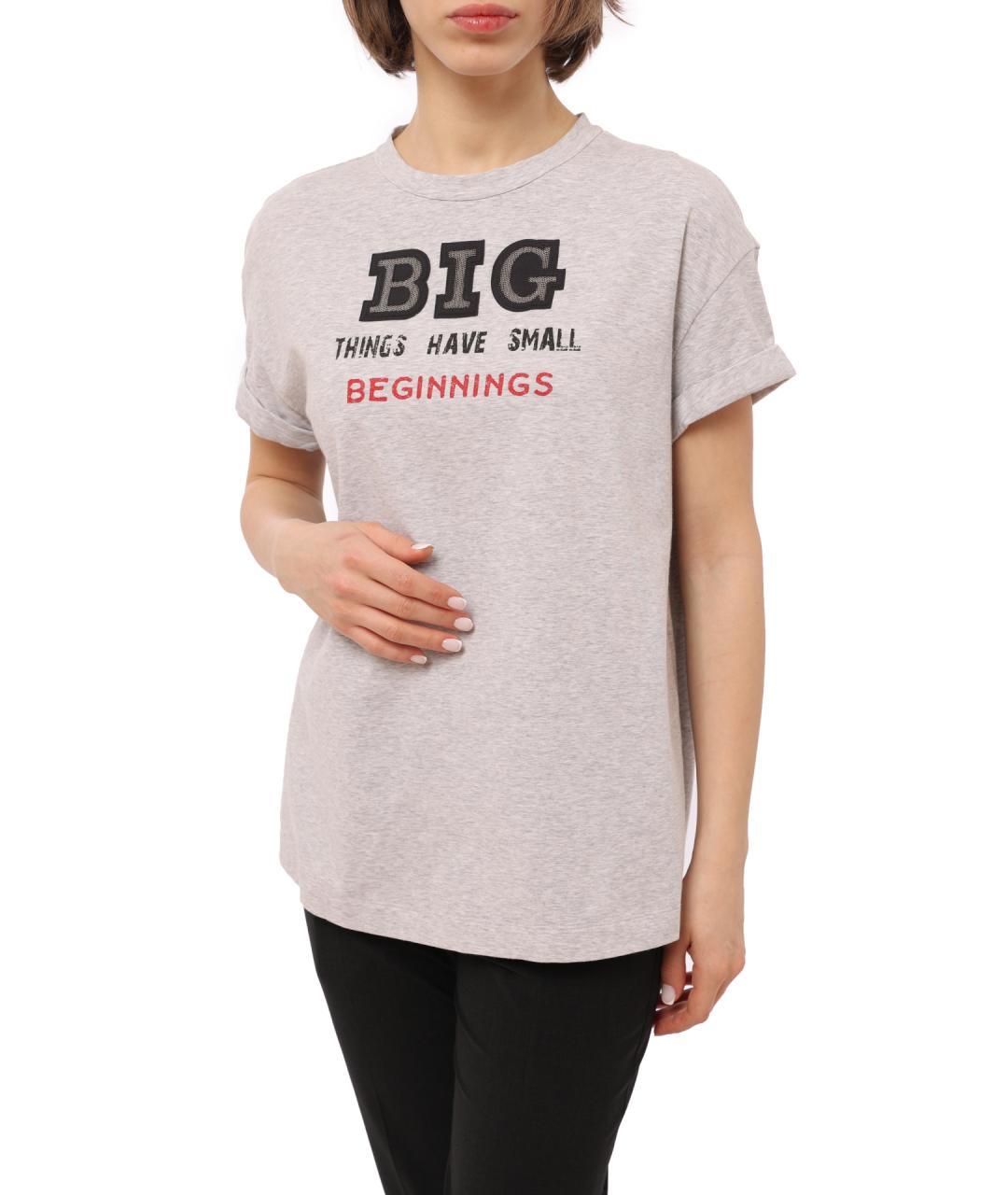 BRUNELLO CUCINELLI Бежевая хлопковая футболка, фото 4