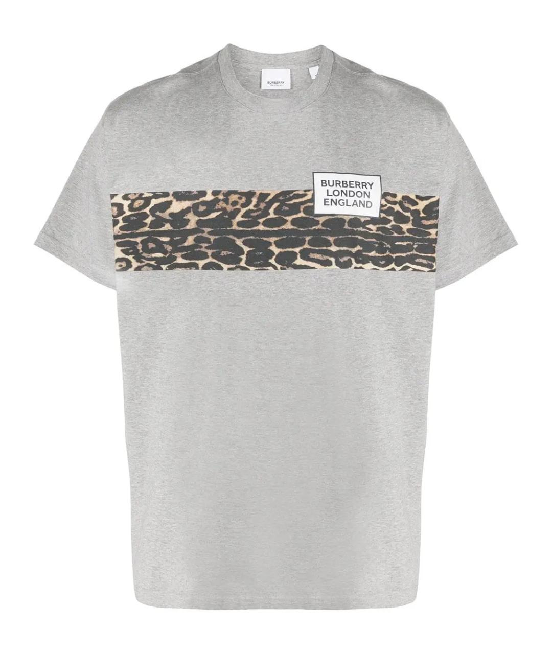 BURBERRY Серая хлопковая футболка, фото 1