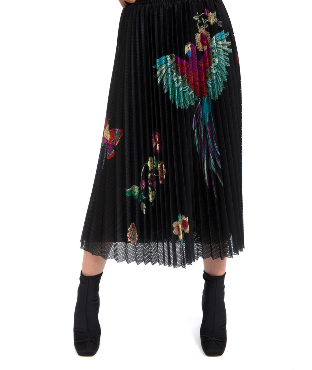 VALENTINO Черная полиэстеровая юбка миди, фото 2
