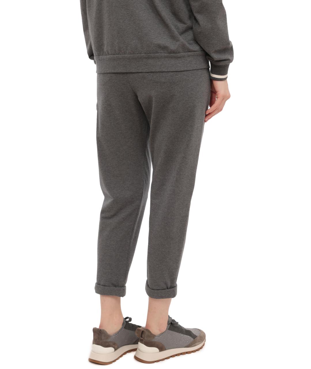 BRUNELLO CUCINELLI Серые хлопковые спортивные брюки и шорты, фото 4