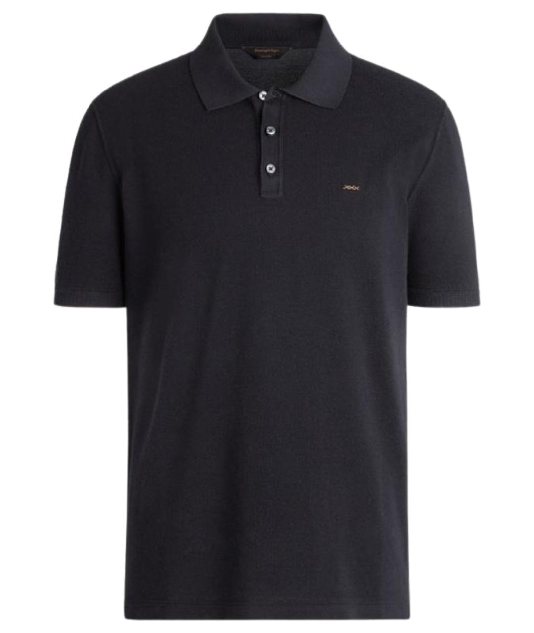 ZEGNA Синее поло с коротким рукавом, фото 1