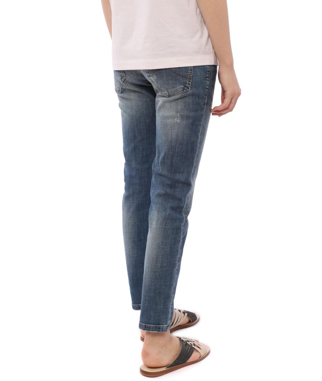 BRUNELLO CUCINELLI Синие хлопковые прямые джинсы, фото 4