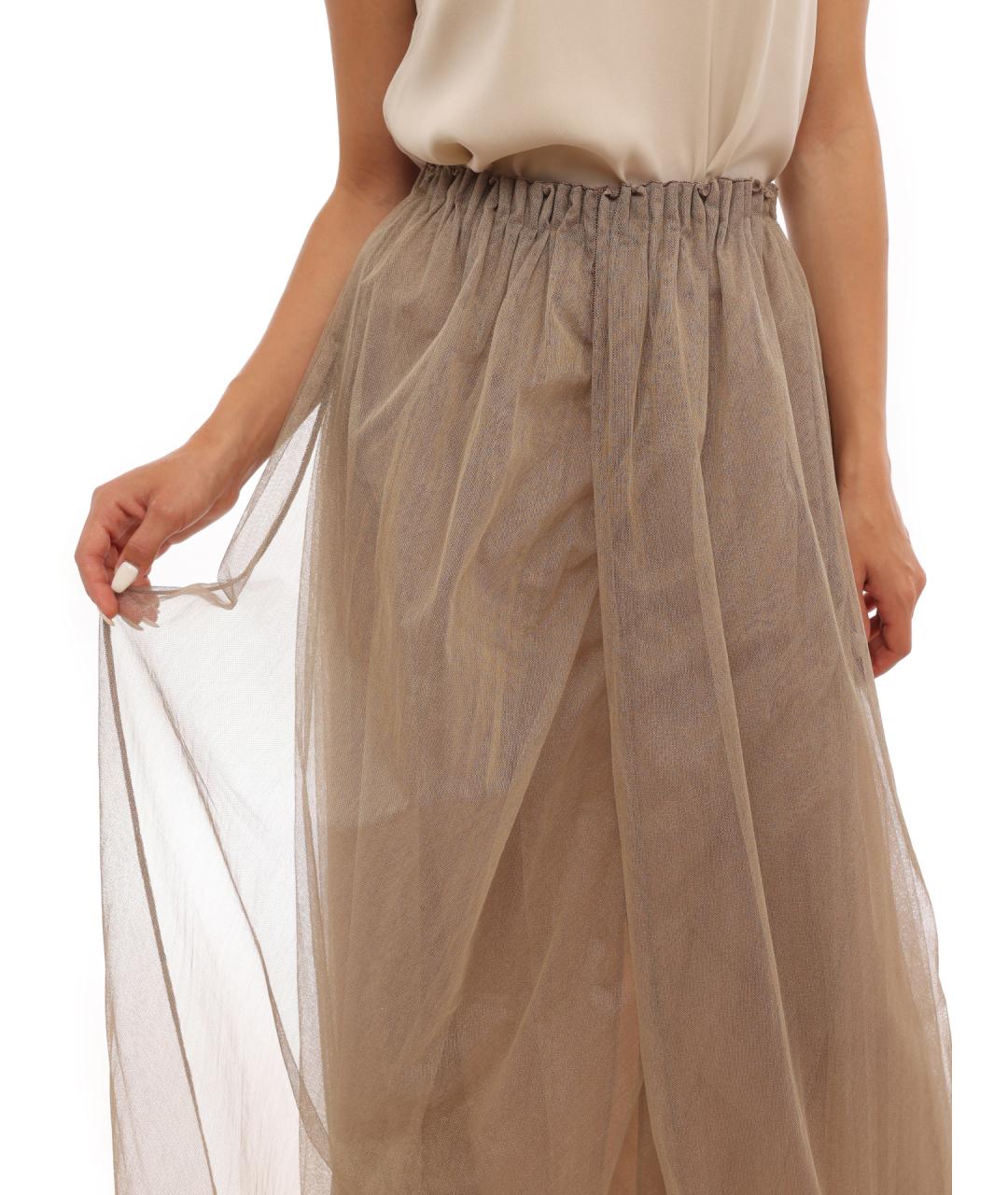 BRUNELLO CUCINELLI Бежевая юбка макси, фото 5