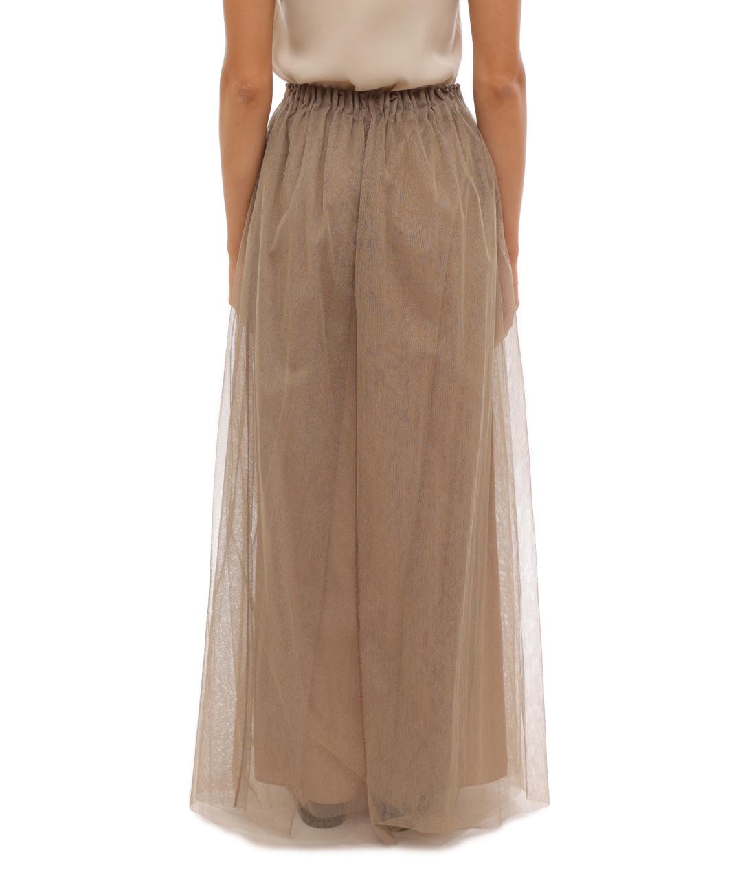 BRUNELLO CUCINELLI Бежевая юбка макси, фото 6