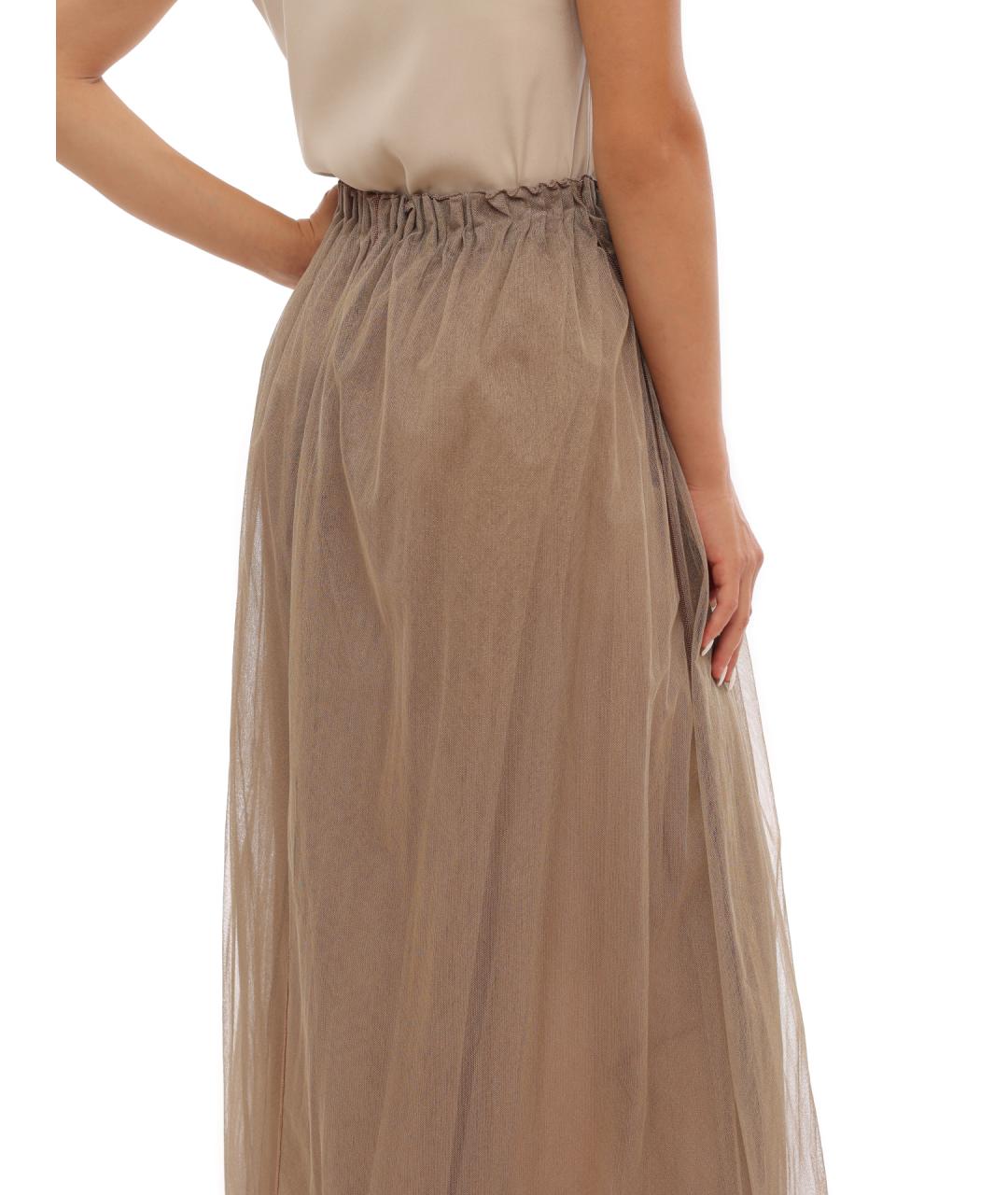 BRUNELLO CUCINELLI Бежевая юбка макси, фото 7