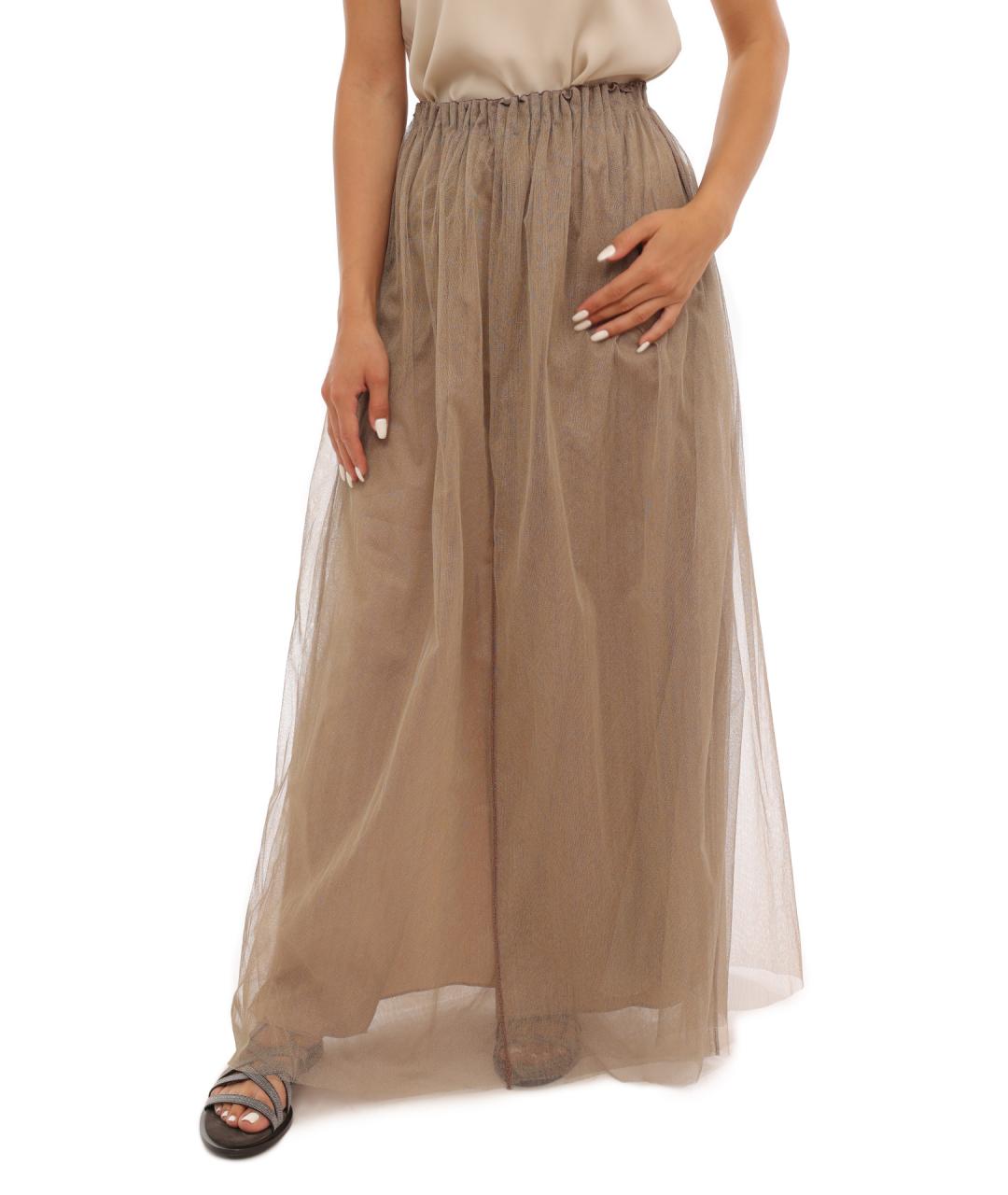 BRUNELLO CUCINELLI Бежевая юбка макси, фото 1