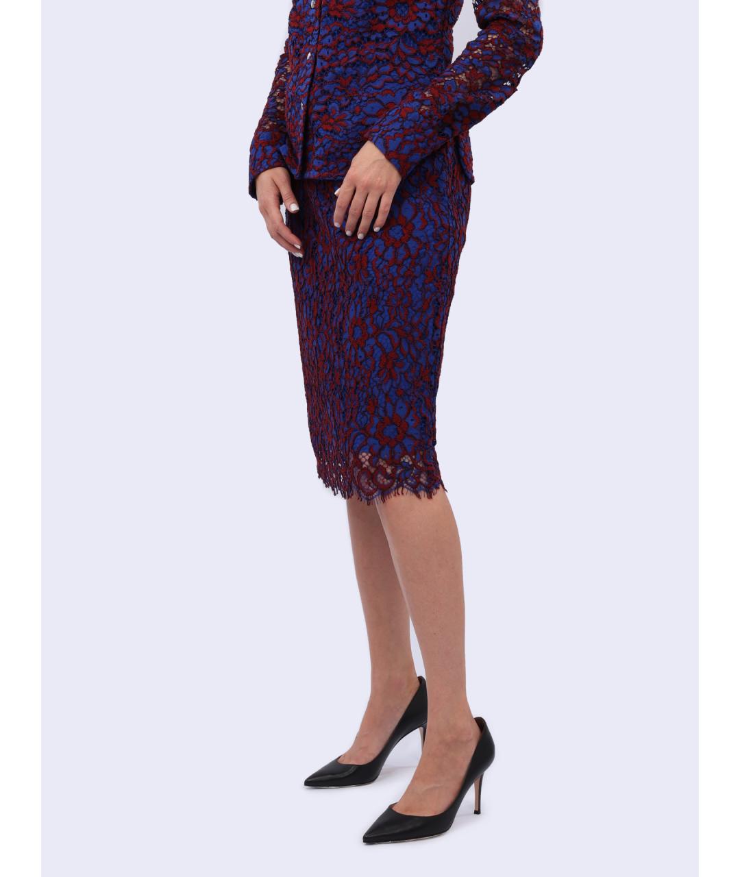 CALVIN KLEIN Фиолетовая хлопковая юбка миди, фото 3