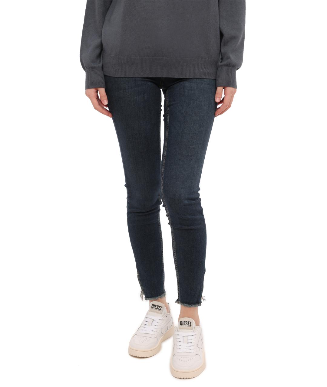 LIU JO Синие хлопковые прямые джинсы, фото 2