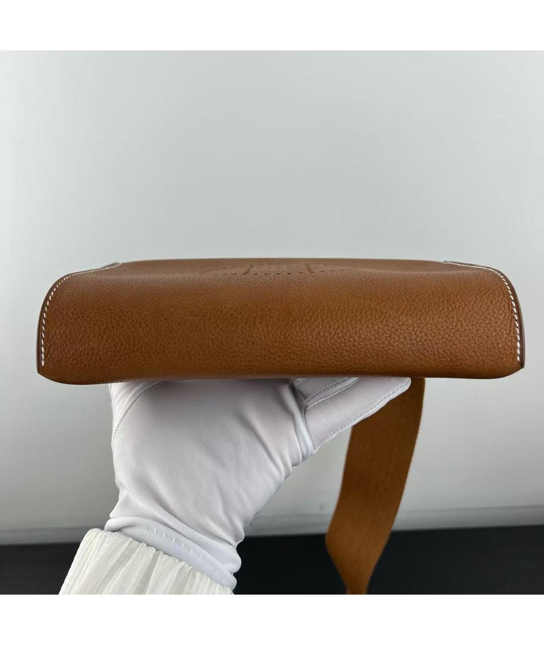 HERMES Коричневая кожаная сумка через плечо, фото 5