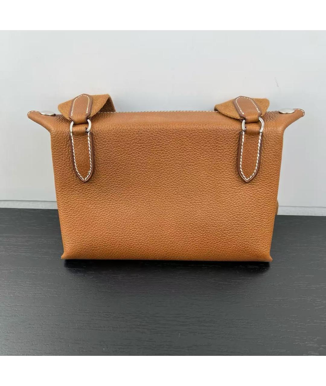 HERMES Коричневая кожаная сумка через плечо, фото 3