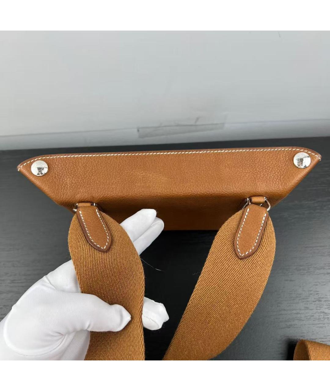 HERMES Коричневая кожаная сумка через плечо, фото 4