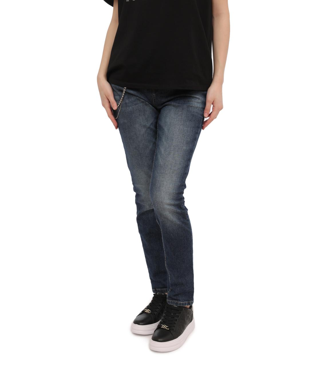 LIU JO Синие хлопковые джинсы слим, фото 2