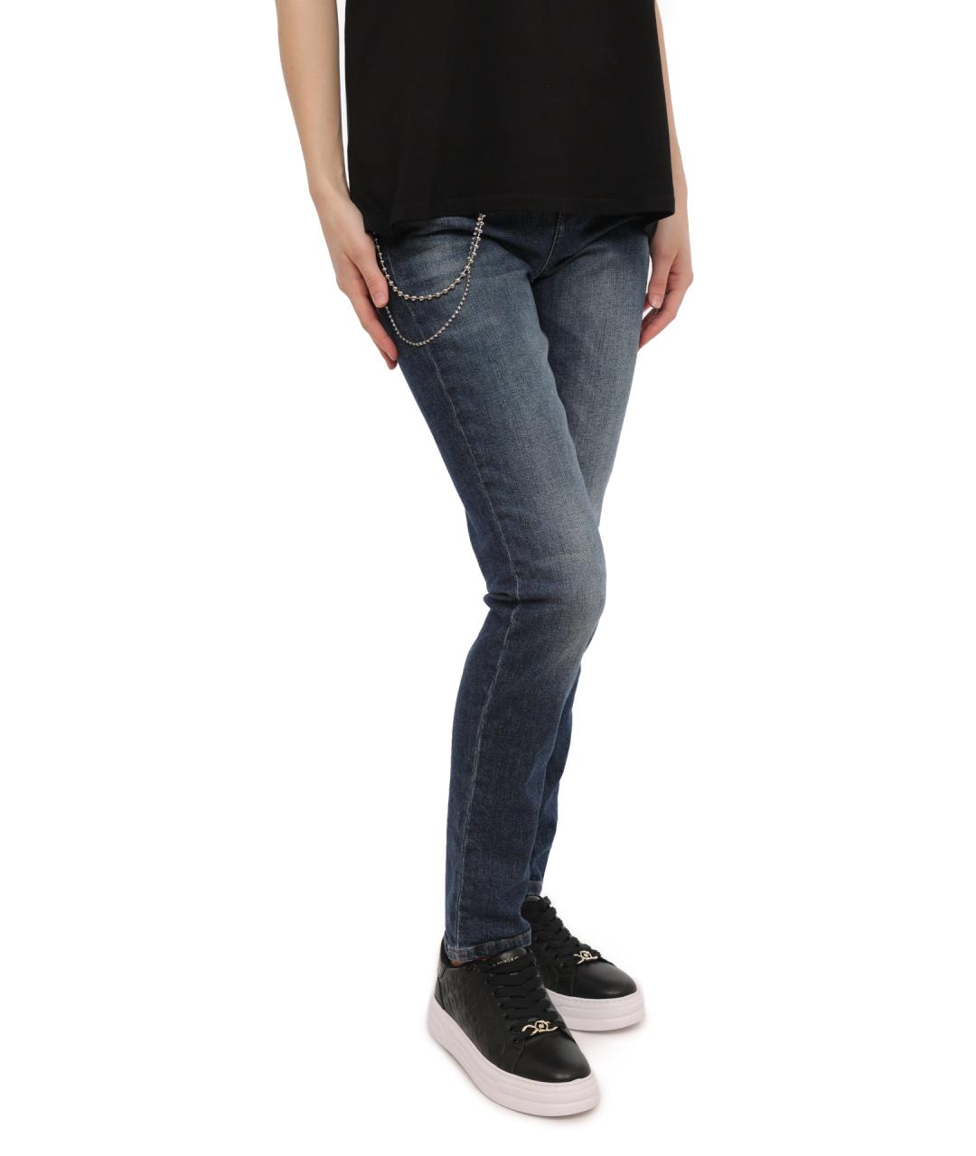 LIU JO Синие хлопковые джинсы слим, фото 3