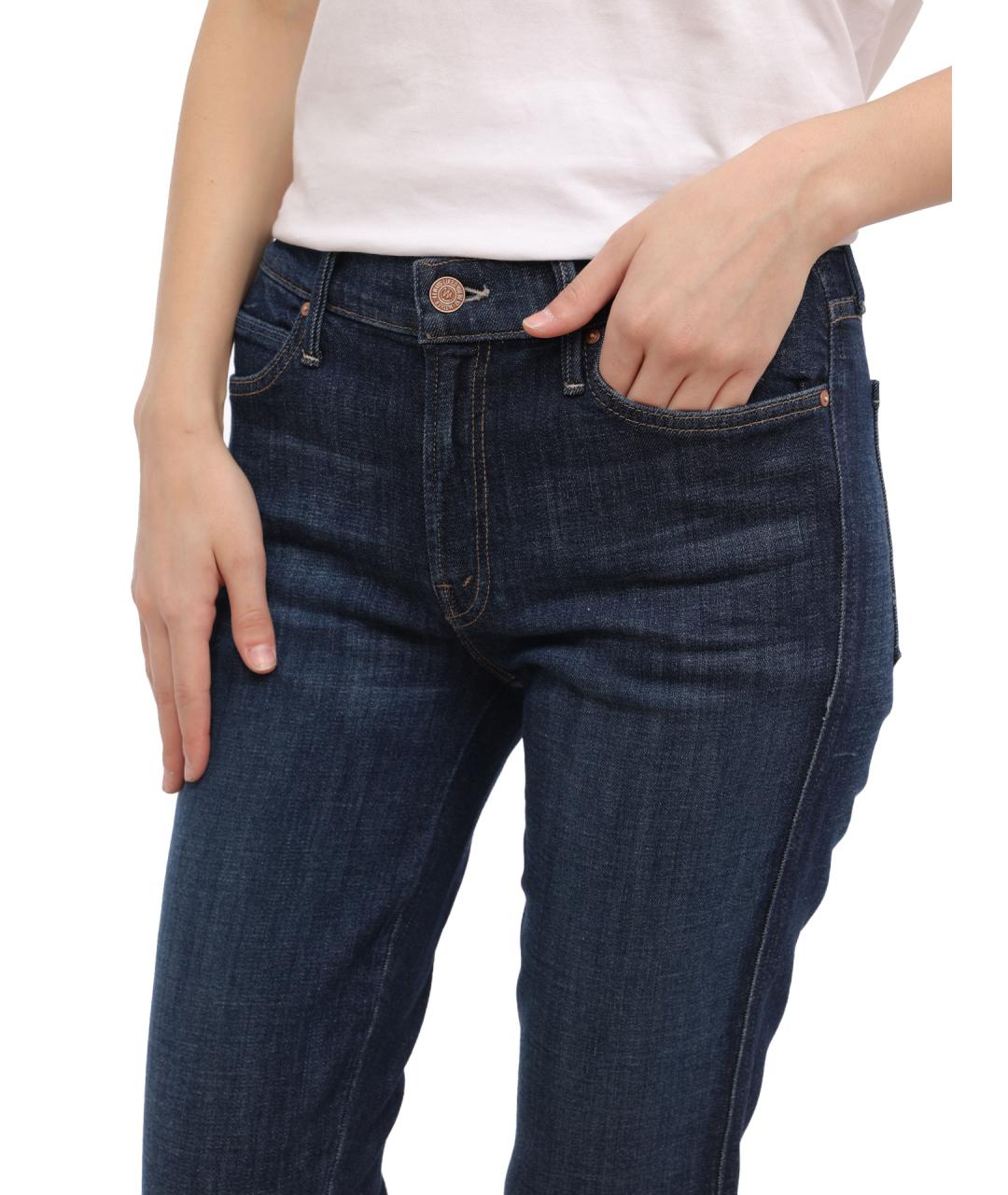 MOTHER Синие хлопковые прямые джинсы, фото 5