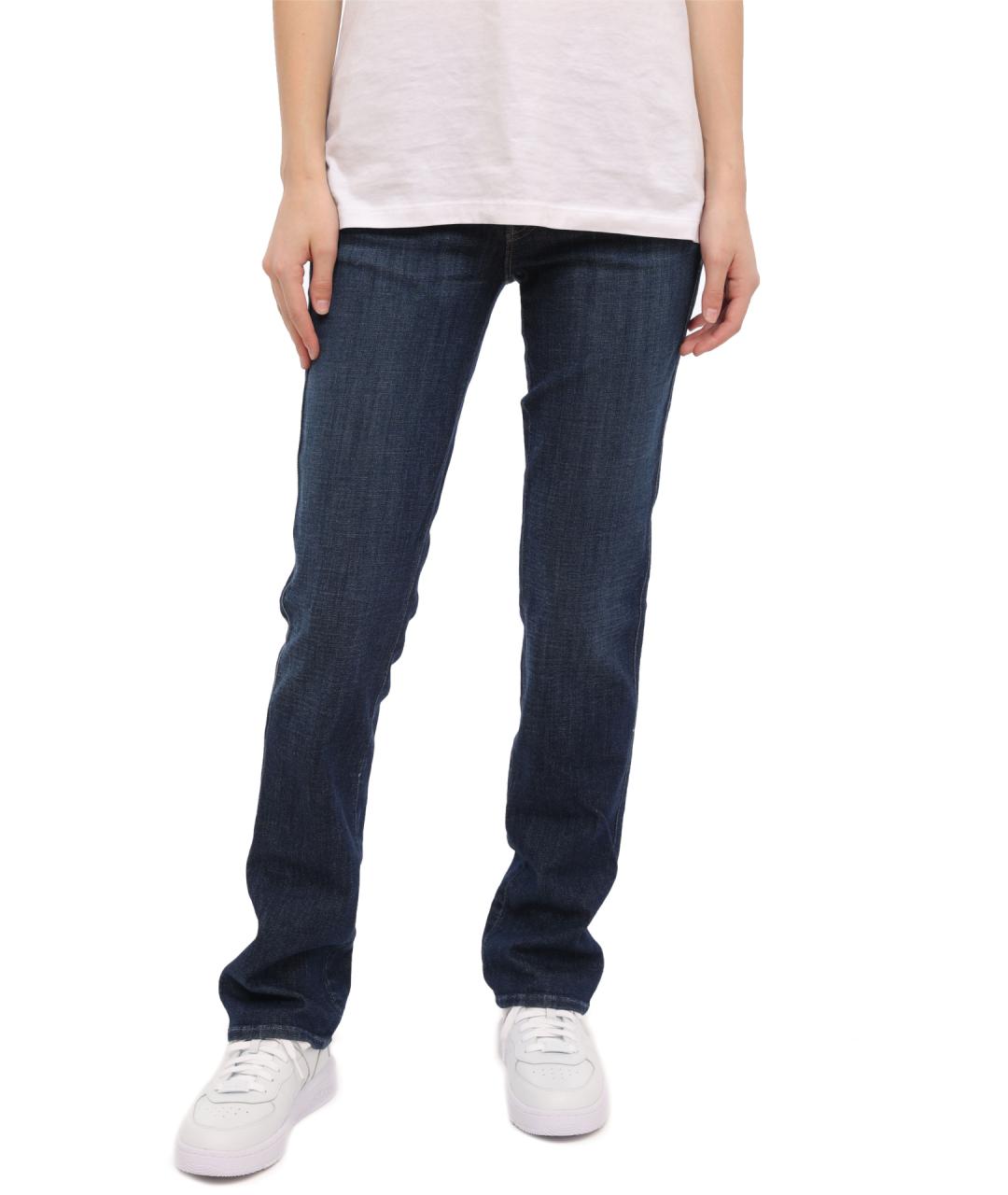 MOTHER Синие хлопковые прямые джинсы, фото 2