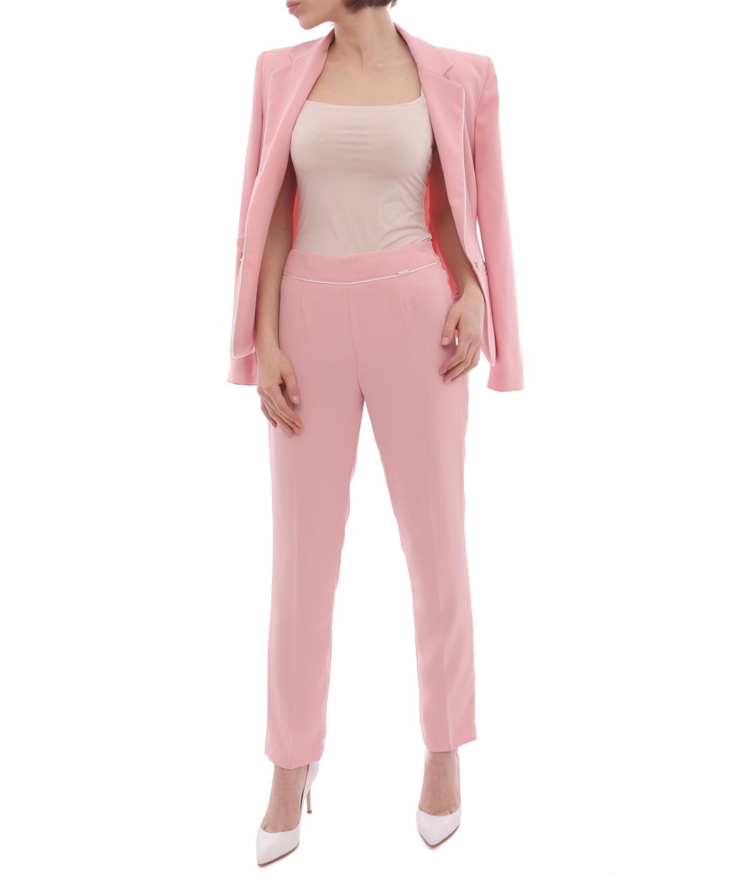 LIU JO Розовые прямые брюки, фото 3