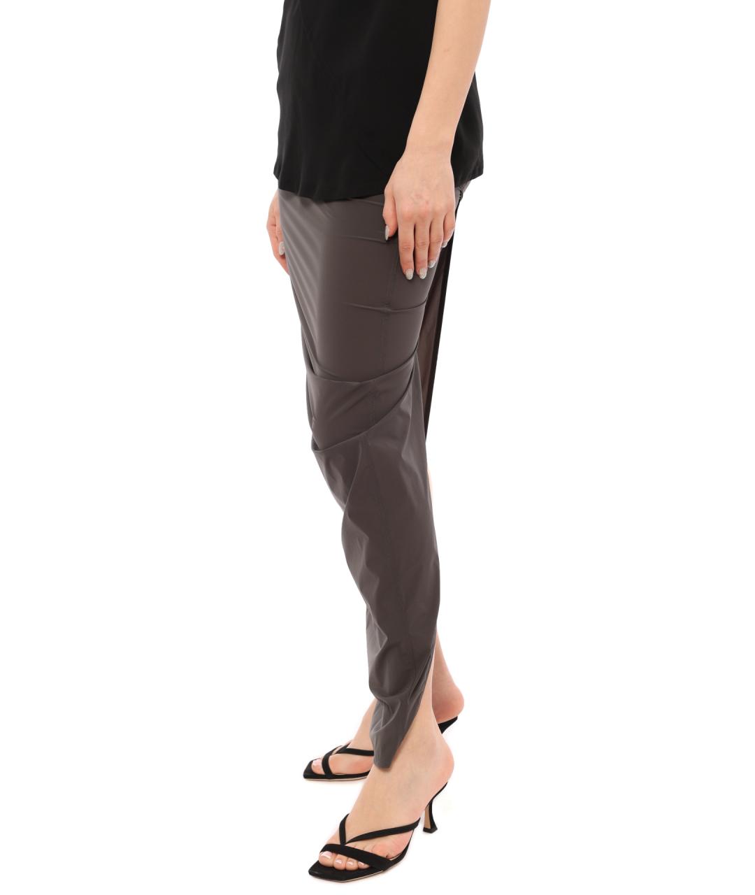 RICK OWENS Зеленая полиамидовая юбка миди, фото 4