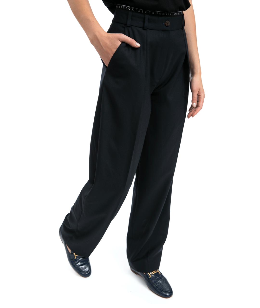 VICTORIA BECKHAM Темно-синие прямые брюки, фото 2