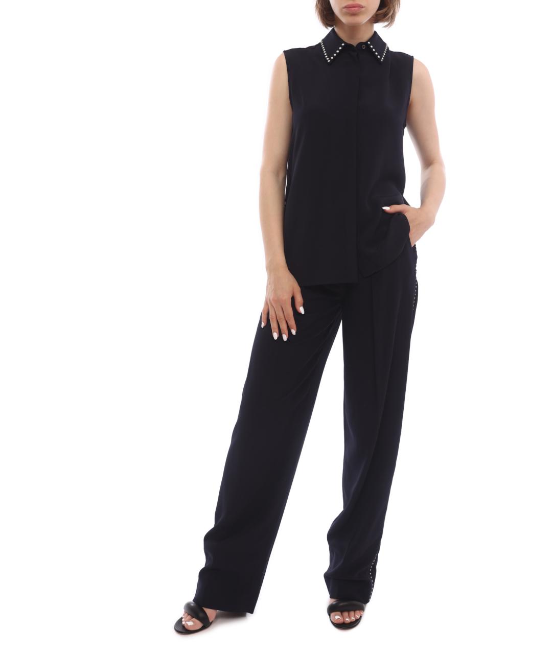 VICTORIA BECKHAM Синие прямые брюки, фото 1