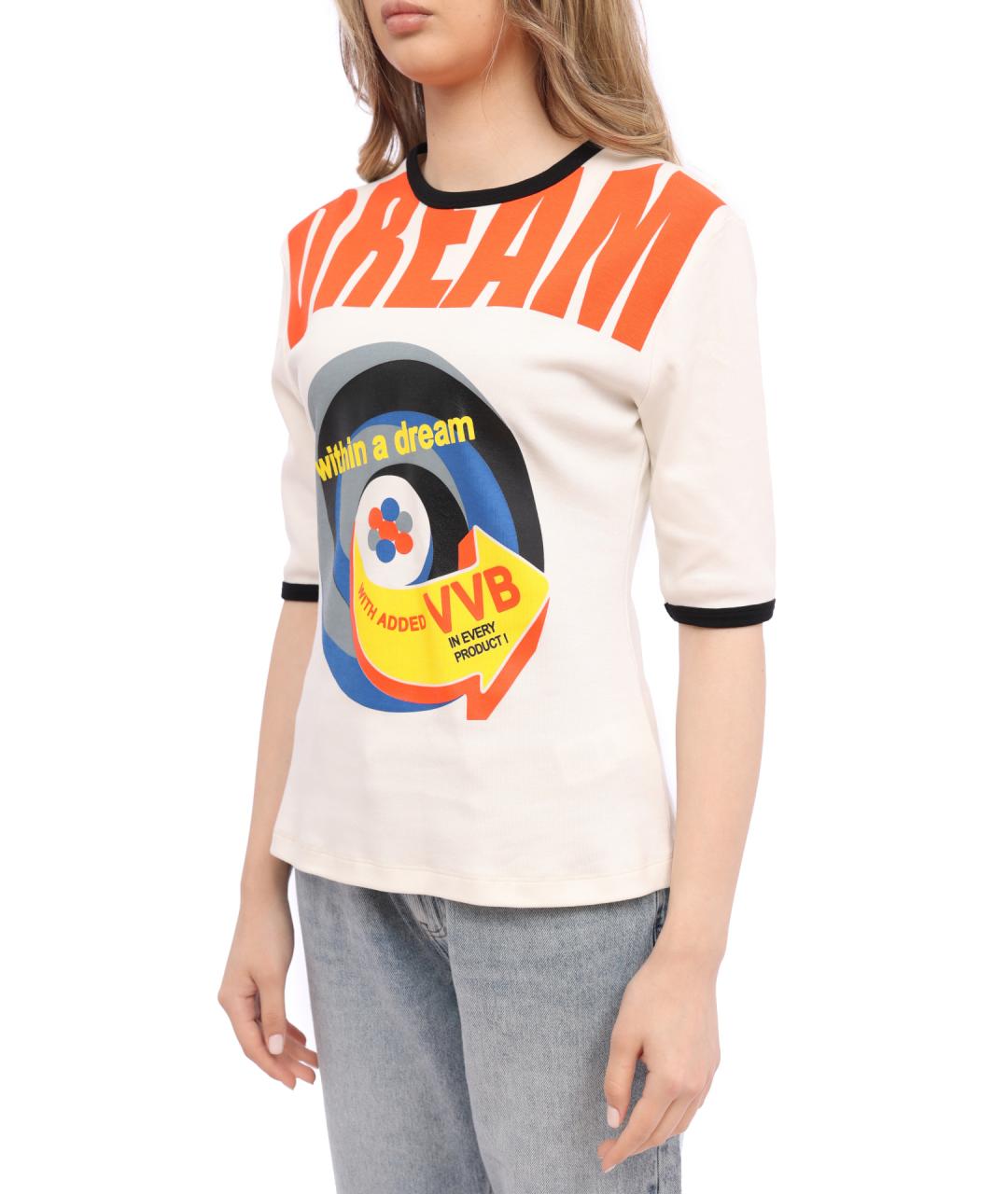 VICTORIA BECKHAM Белая хлопковая футболка, фото 3