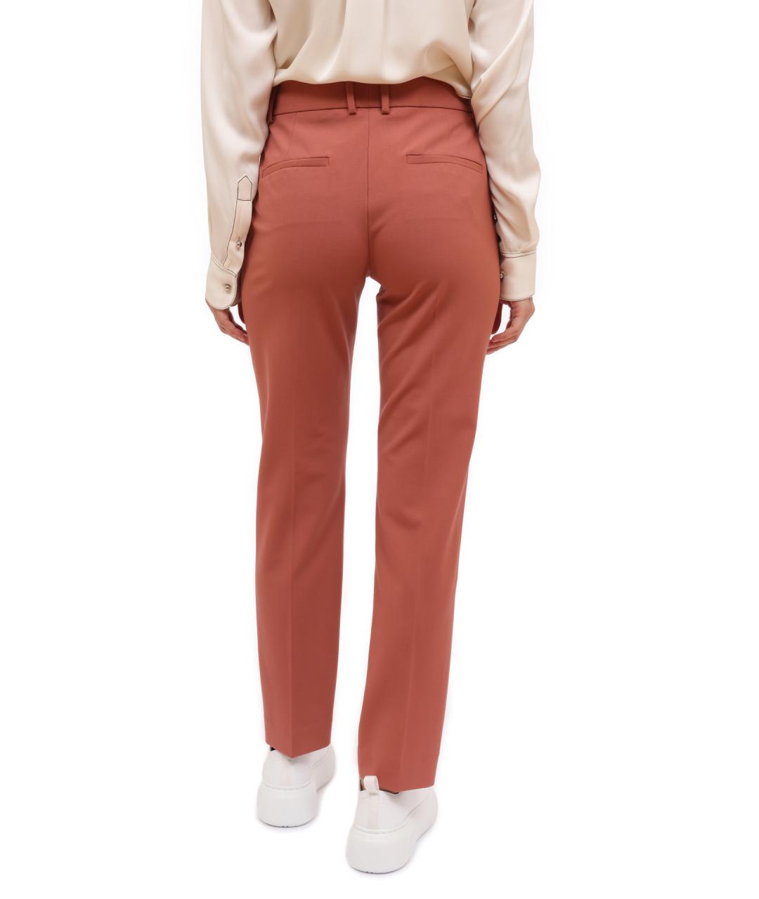 THEORY Коричневые прямые брюки, фото 4