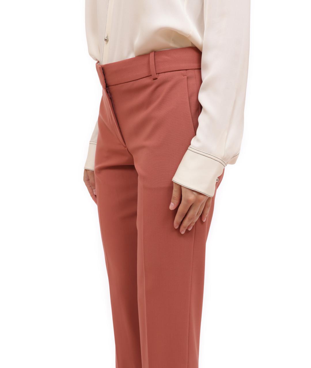 THEORY Коричневые прямые брюки, фото 3