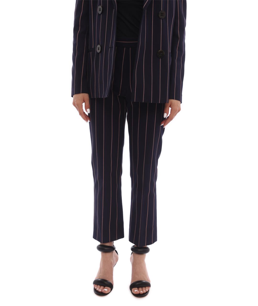 VICTORIA BECKHAM Темно-синие прямые брюки, фото 1