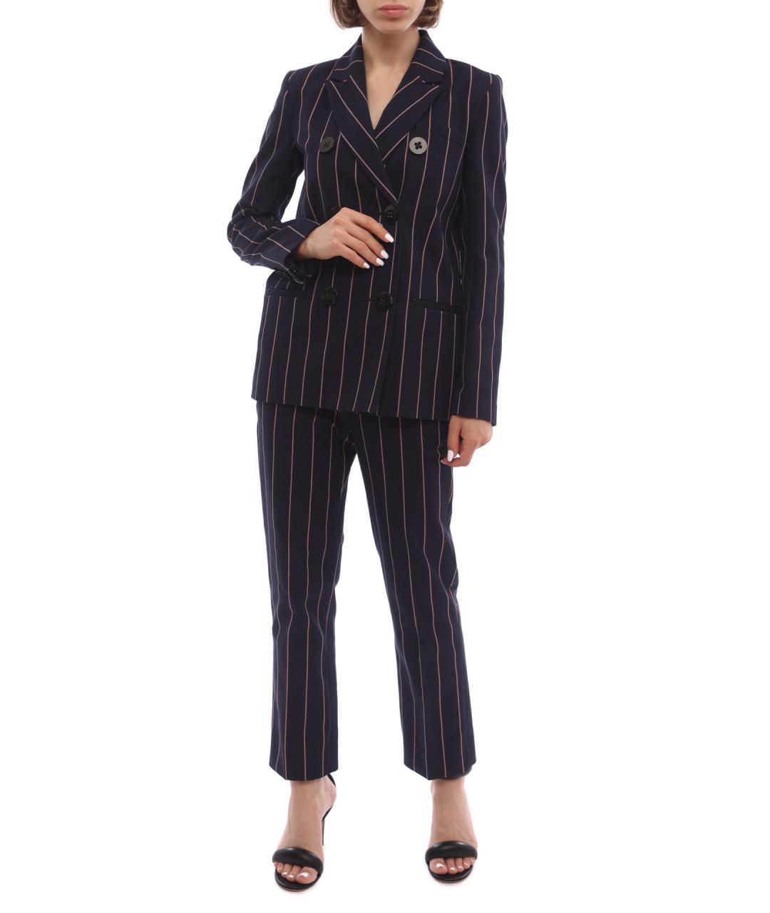 VICTORIA BECKHAM Темно-синие прямые брюки, фото 2