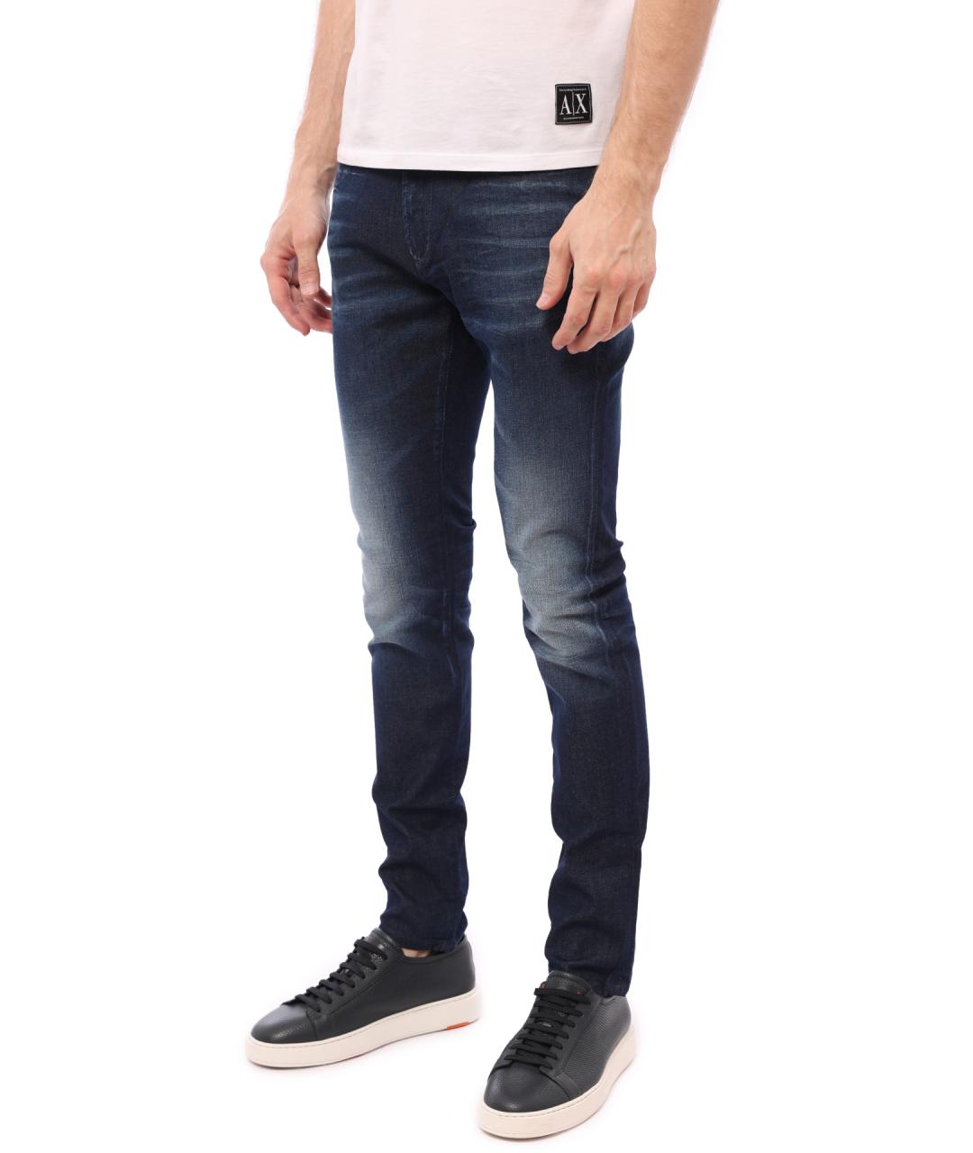 ARMANI EXCHANGE Синие хлопковые джинсы скинни, фото 3
